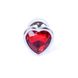 Анальна пробка з каменем Plug-Jewellery Silver Heart PLUG- Red розмір S - зображення 4