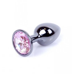 Анальна пробка з каменем Plug-Jewellery Dark Silver PLUG-Rose розмір S - картинка 1
