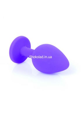 Анальная пробка с камнем Plug-Jewellery Purple Silicon PLUG Medium- Red Diamond размер М - картинка 4