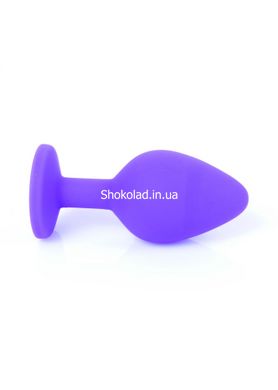 Анальная пробка с камнем Plug-Jewellery Purple Silicon PLUG Medium- Red Diamond размер М - картинка 5