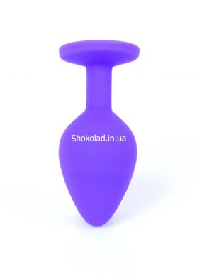 Анальная пробка с камнем Plug-Jewellery Purple Silicon PLUG Medium- Red Diamond размер М - картинка 6