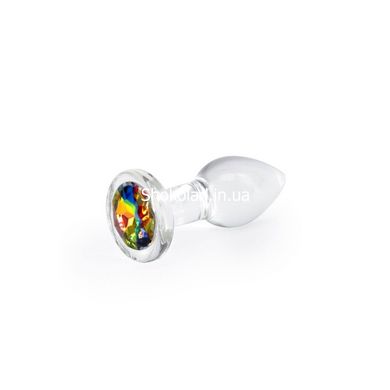 Анальна скляна пробка з кристалом NS Novelties Crystal Desires Rainbow Gem прозорий, Mini - картинка 1