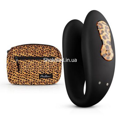 Вібратор для пар Zuna Couples Vibrator із сумочкою, чорний, Leopard - картинка 1