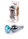 Анальная пробка из нержавеющей стали с камнем Plug-Jewellery Dark Silver BUTT PLUG- Light Blue - изображение 1