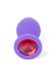 Анальная пробка с камнем Plug-Jewellery Purple Silicon PLUG Medium- Red Diamond размер М - зображення 3