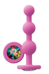 Анальна пробка з кристалом GLAMS RIPPLE RAINBOW GEM PINK, Рожевий, Розмір посилки : 8,00 х 18,50 х 5,00