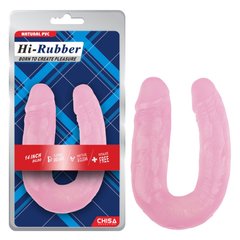 Фалоімітатор подвійний Chisa Hi-Rubber 14 Pink, Рожевий - картинка 1