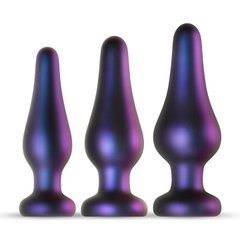 Набір із трьох анальних пробок Hueman, фіолетові. - картинка 1