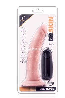 Вібратор Dr. Skin 7 Inch Realistic Vibrating Dildo with Suction Cup Vanilla - картинка 2