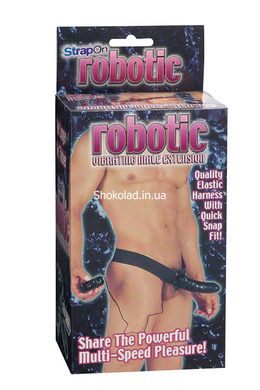 Мужской страпон с вибрацией ROBOTIC MALE STRAP-ON, BLACK - картинка 2