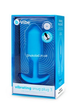 Анальная пробка с вибрацией b-Vibe VIBRATING SNUG PLUG размер L, синяя - картинка 5