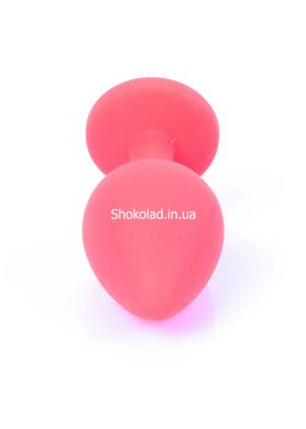 Анальна пробка з каменем Plug-Jewellery Red Silicon PLUG Medium- Blue Diamond розмір М - картинка 5