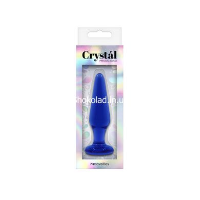 Стеклянная анальная пробка CRYSTAL TAPERED GLASS PLUG MEDIUM BLUE - картинка 2