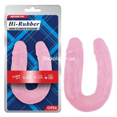 Фалоімітатор подвійний Chisa Hi-Rubber 14 Pink, Рожевий - картинка 1