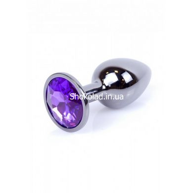 Анальная пробка с камнем Plug-Jewellery Dark Silver PLUG- Purple размер S - картинка 3
