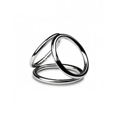 Эрекционное кольцо металлическое, тройное Sinner-Triad Chamber Metal Cock - картинка 1