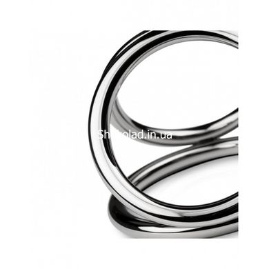 Эрекционное кольцо металлическое, тройное Sinner-Triad Chamber Metal Cock - картинка 3