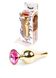 Анальная пробка с розовым камнем Plug-Jewellery Gold BUTT PLUG- Pink - изображение 1