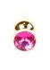 Анальная пробка с розовым камнем Plug-Jewellery Gold BUTT PLUG- Pink - изображение 2
