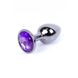 Анальная пробка с камнем Plug-Jewellery Dark Silver PLUG- Purple размер S - изображение 3