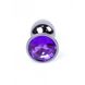 Анальная пробка с камнем Plug-Jewellery Dark Silver PLUG- Purple размер S - изображение 1