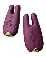 Бездротові вібруючі затискачі для сосків ZALO Nave Vibrating Nipple Clamps фіолетовий - картинка 1