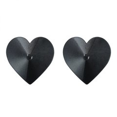 Пестиси на соски у формі серця, металеві, чорні. - картинка 1