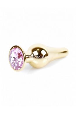 Анальная пробка с розовым камнем Plug-Jewellery Gold BUTT PLUG- Rose - картинка 8