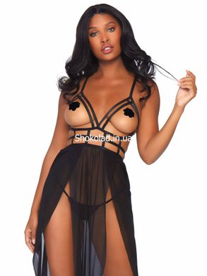 Платье эротичное с открытой грудью S/M Leg Avenue, черное - картинка 1