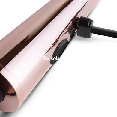 Вібратор-мікрофон Rosy Gold, силіконовий, рожево-чорний, 30 см - картинка 2