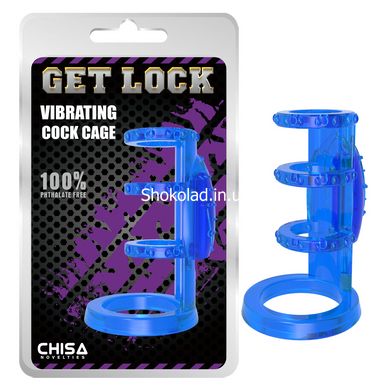 Насадка з вібрацією Chisa Get Lock Vibrating Cock Cage Blue - картинка 2