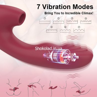 Подвійний вібратор Wibrator-Silicone Vibrator USB 7+7+7 функцій - картинка 2