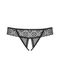 Стринги з інтимним вирізом Obsessive Shibu crotchless thong black S/M - зображення 6