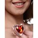 Анальная пробка со стразом Red Heart Glass Anal Plug With Gem стеклянная, Medium - изображение 1