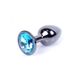 Анальная пробка с камнем Plug-Jewellery Dark Silver PLUG- Light Blue размер S - изображение 4