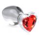 Анальная пробка со стразом Red Heart Glass Anal Plug With Gem стеклянная, Medium - изображение 3