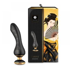 Вибратор Shunga Sanya с ручкой на подсветке, черный, 18.5 см х 3.8 см - картинка 1