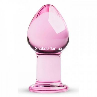 Пробка скло рожева Gildo Pink Glass buttplug No. 26, Рожевий - картинка 1