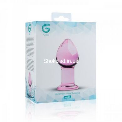 Пробка скло рожева Gildo Pink Glass buttplug No. 26, Рожевий - картинка 4