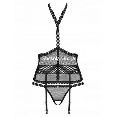 Корсет еротичний Obsessive Strapelie corset & thong S/M - картинка 7