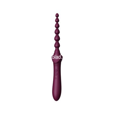 Вибратор двухсторонний универсальный ZALO BESS 2 Velvet Purple с 4 насадками и нагревом, фиолетовый - картинка 14