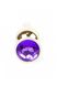 Анальная пробка с фиолетовым камнем Plug-Jewellery Gold BUTT PLUG- Purple - изображение 2