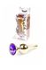 Анальная пробка с фиолетовым камнем Plug-Jewellery Gold BUTT PLUG- Purple - изображение 1