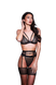 Сексуальний комплект Baci, M/L, в дрібну сітку, 3 предмети, чорний - зображення 4