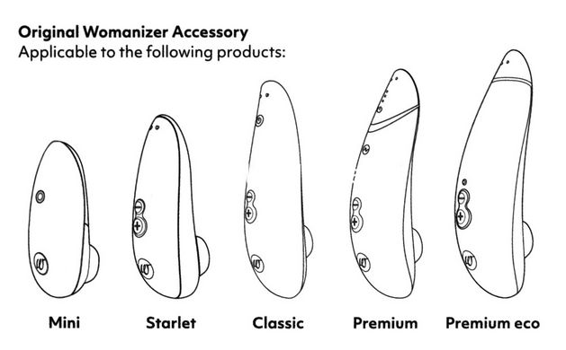 Змінні насадки Womanizer Premium, Eco, Classic, Liberty, Starlet 2, білий, розмір L - картинка 3