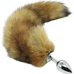 Анальная пробка S лисий хвост DS Fetish Anal plug S fox tail natural fox - картинка 1