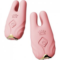 Бездротові смарт вібрують затискачі для сосків ZALO Nave Vibrating Nipple Clamps рожевий - картинка 1