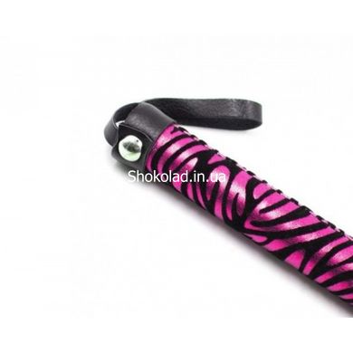 Флогер DS Fetish леопард фіолетовий flogger M - картинка 3