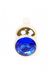 Анальна пробка з нержавіючої сталі з каменем Plug-Jewellery Gold BUTT PLUG-Dark Blue - зображення 2
