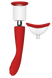 Подвійний вібратор з 2 вакуумними насадками Dream Toys RED REVOLUTION GEORGIA - зображення 1